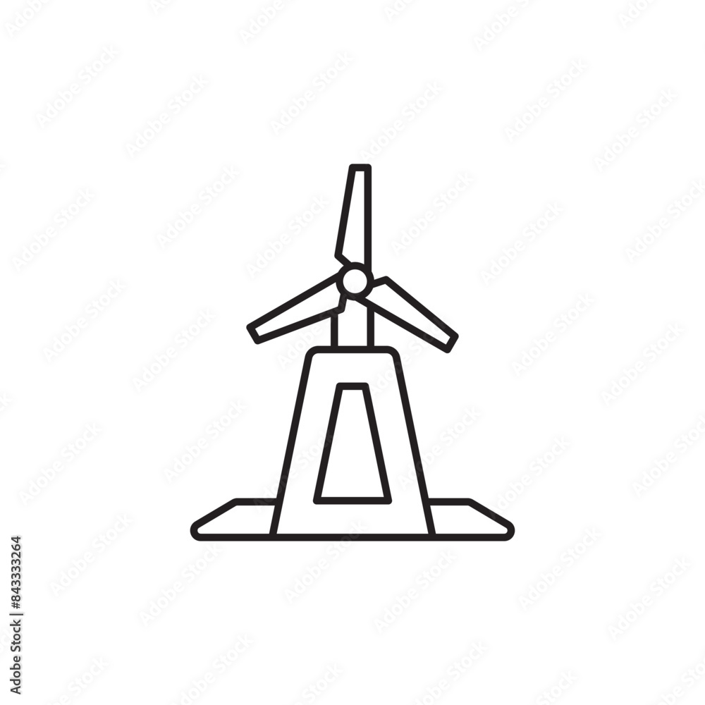 Windmill icon design with white background stock illustration Windmill icon design with white background stock illustration