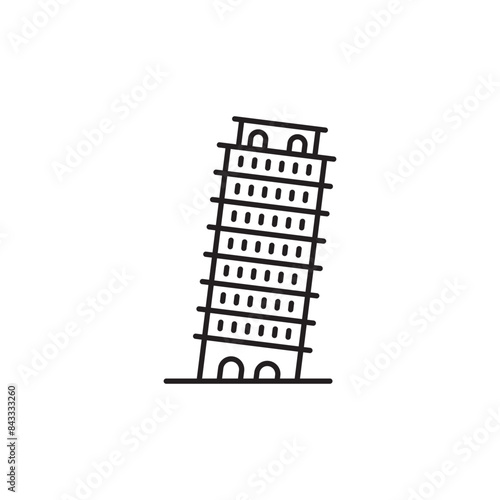 Pisa icon design with white background stock illustration