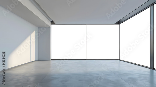 Obraz na płótnie Modern and minimal house window for interior decoration isolated on background, open office glass window frame. w salonie