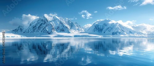 Wallpaper Mural A beautiful blue ocean with mountains in the background Torontodigital.ca