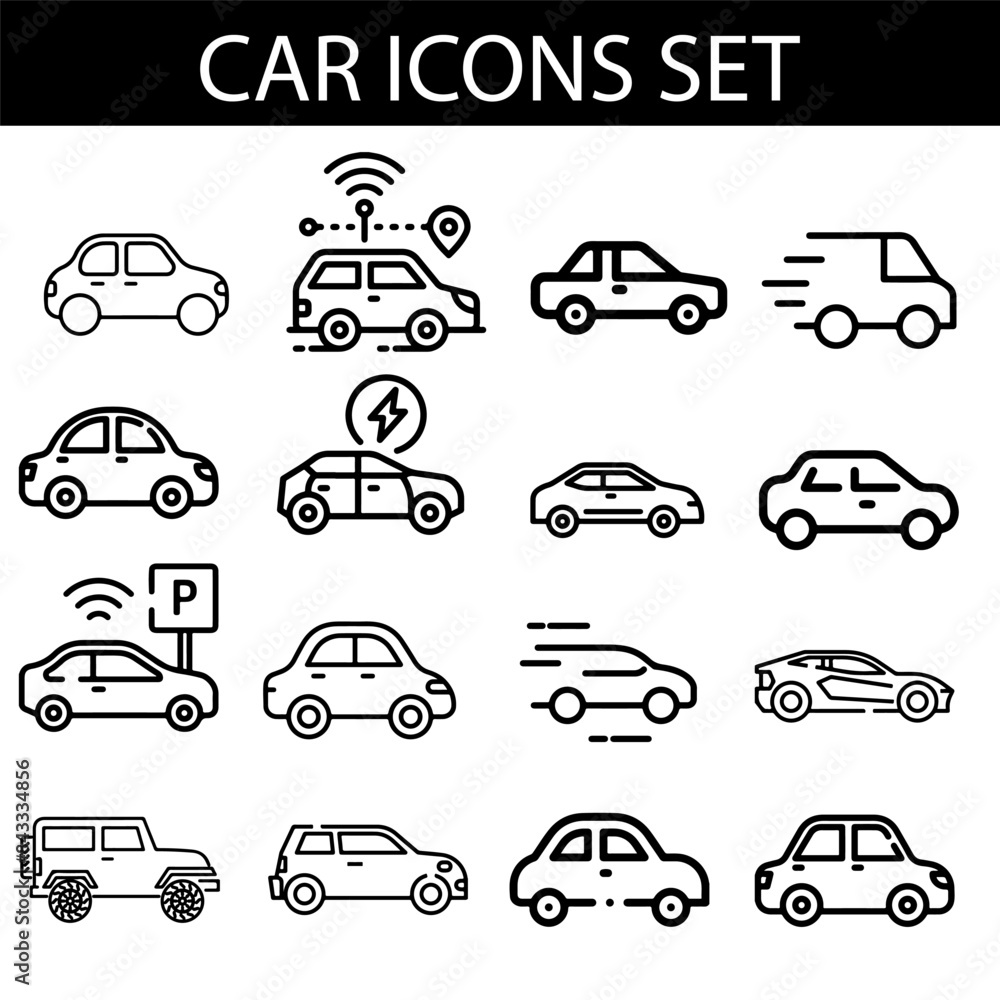 Obraz premium car icon or logo isolated sign symbol vector illustration - Collection of high quality black style vector icons. 