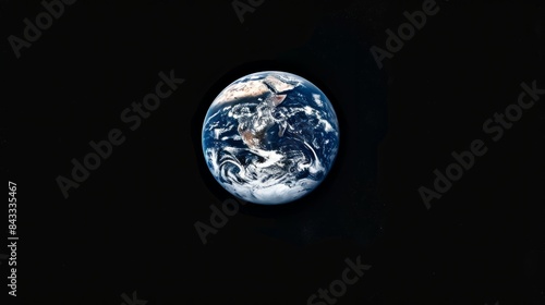 Earth as a celestial gem in the vastness of space, A minimalist portrayal highlighting the simplicity and elegance of our planet