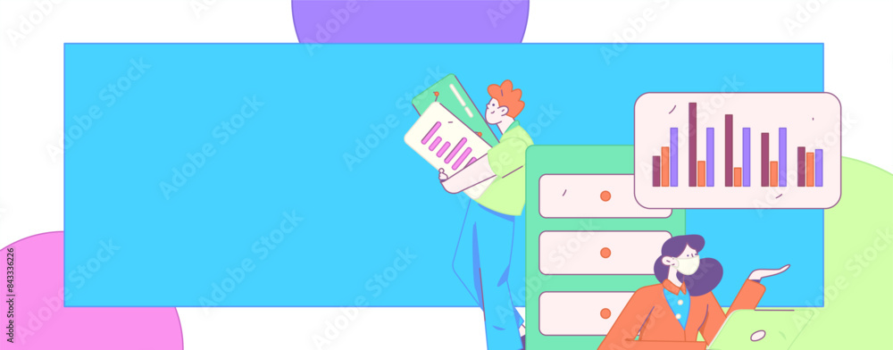 Flat vector illustration of business people operating work scene
Flat vector illustration of business people operating work scene