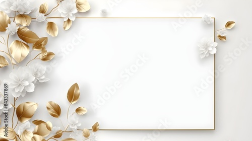 3D Render  Blank Frame Mockup With Golden Exquisite UHD Wallpaper © Muhammadatif