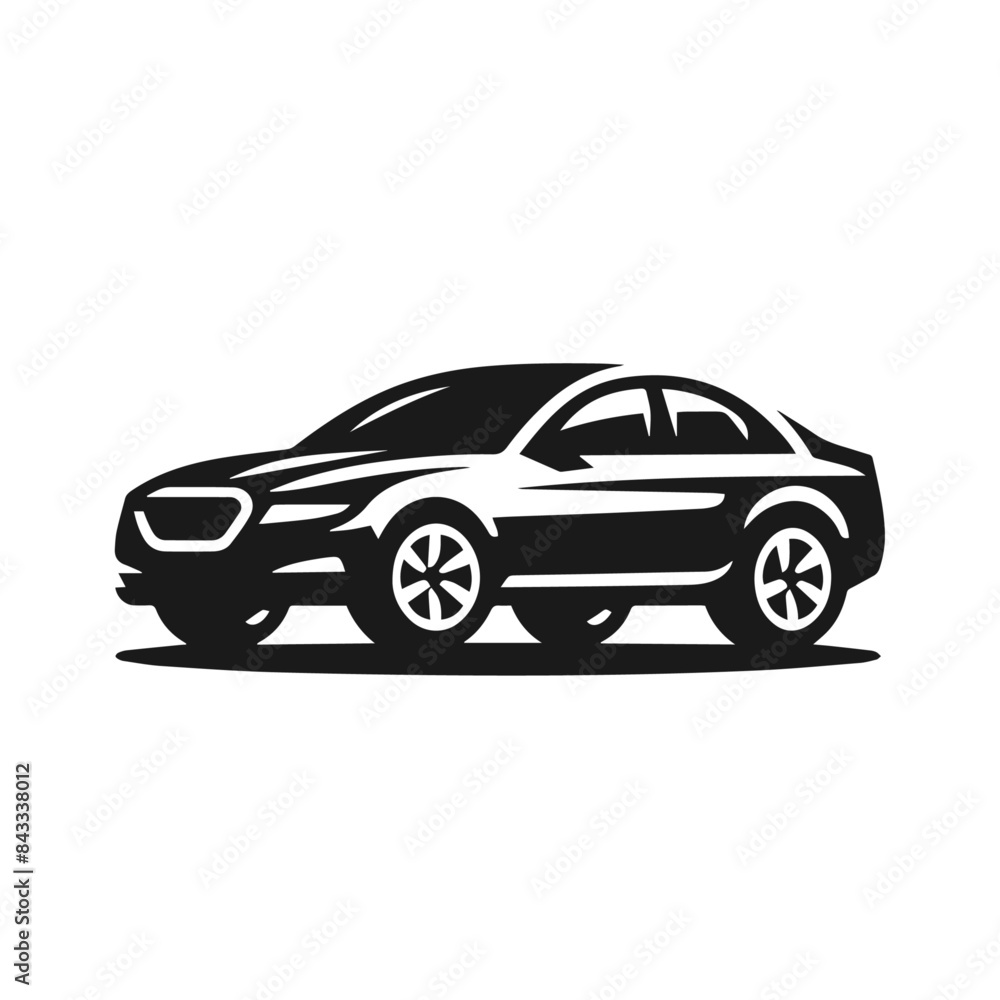 Vector silhouette of a Car for your logo isolated on white background