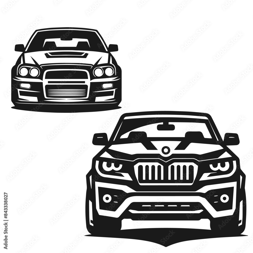 Obraz premium Vector silhouette of a Car set for your logo isolated on white background