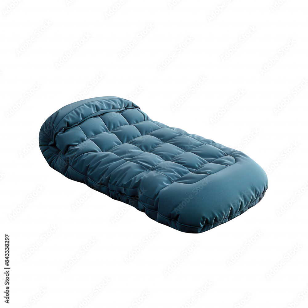 Blue inflatable air mattress for camping or outdoor use, providing comfort and convenience with a compact, lightweight design. Blue inflatable air mattress for camping or outdoor use, providing comfort and convenience with a compact, lightweight design.