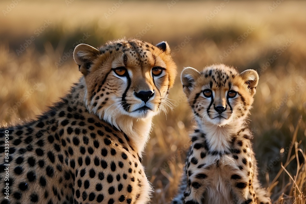 cheetah and cub cheetah and cub