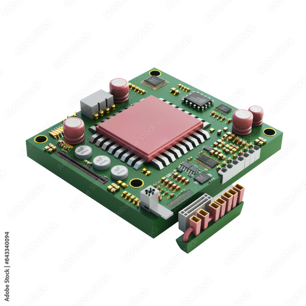 Close-up of an electronic circuit board with various components, showcasing intricate design and technology. Ideal for technology-related projects. Close-up of an electronic circuit board with various components, showcasing intricate design and technology. Ideal for technology-related projects.