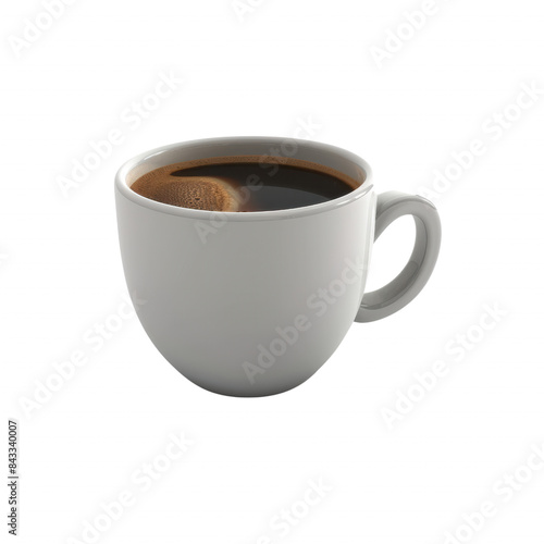 Wallpaper Mural Close-up of a white ceramic coffee cup filled with black coffee, isolated on a white background. Perfect for coffee-related concepts. Torontodigital.ca