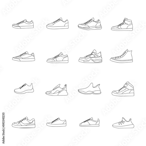 Line Sneaker logo icon, shoe design illustration