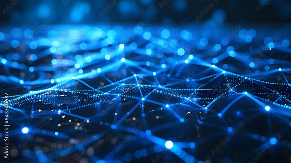 Abstract digital network connection blue background 3D rendering. Abstract digital network connection blue background 3D rendering.