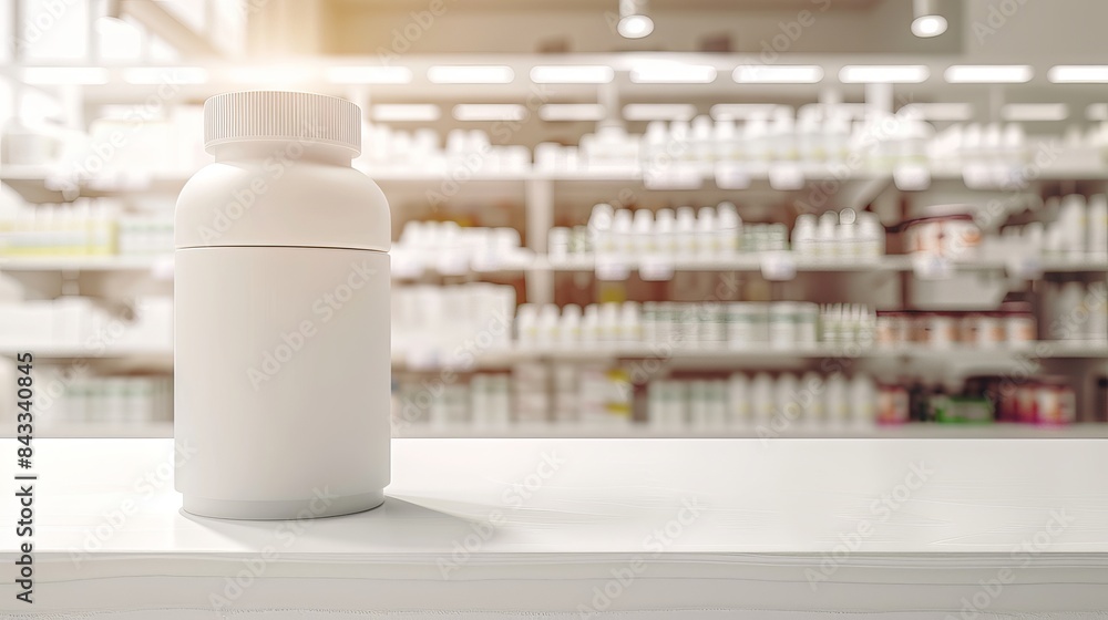 Clean White Pill Bottle Mock-Up in Soft Clinic Lighting Clean White Pill Bottle Mock-Up in Soft Clinic Lighting