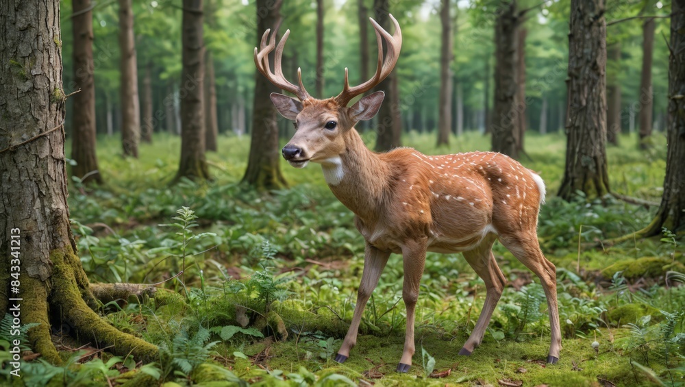 Spotted Deer in Forest Spotted Deer in Forest