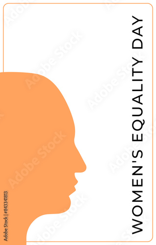 Women's Equality Day. Feminism holiday. Silhouette of a woman's head in profile. Concept for banner, card, poster. Vector illustration in flat style.