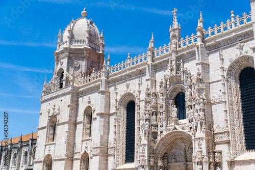 View of mosteiro dos Jeronimos in Belem, Lisbon, Portugal