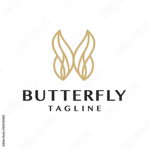 butterfly beautiful morpho pretty mascot vector logo design