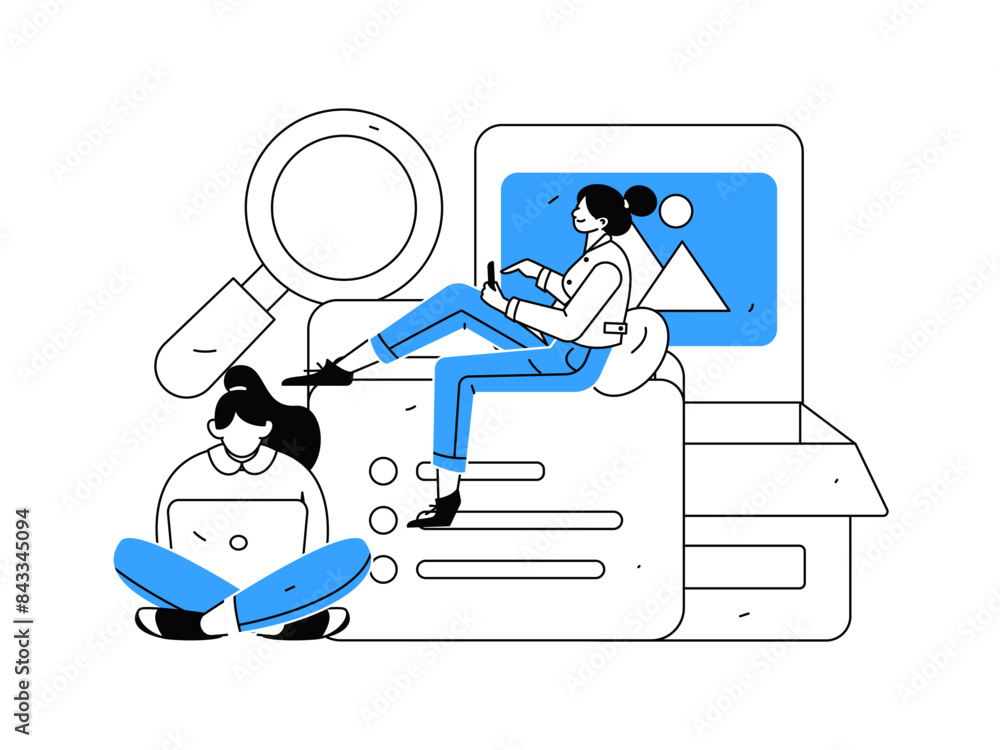 Flat vector illustration of business people operating work scene
Flat vector illustration of business people operating work scene