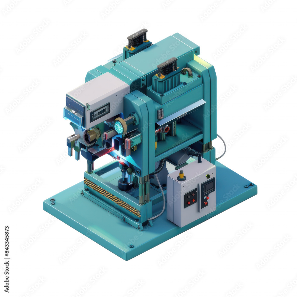 High-tech manufacturing machine with digital control panel, used in industrial production for precision and efficiency. Modern engineering equipment. High-tech manufacturing machine with digital control panel, used in industrial production for precision and efficiency. Modern engineering equipment.