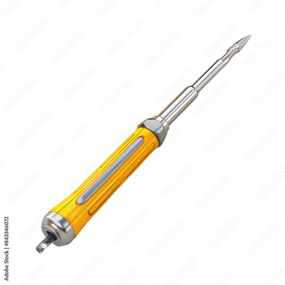 Image of a yellow-handled screwdriver, perfect for technical and repair-related projects. High-quality and detailed tool photography. Image of a yellow-handled screwdriver, perfect for technical and repair-related projects. High-quality and detailed tool photography.