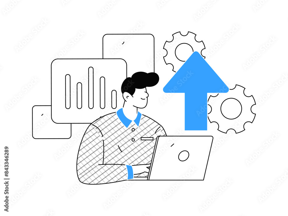 Flat vector illustration of business people operating work scene
Flat vector illustration of business people operating work scene