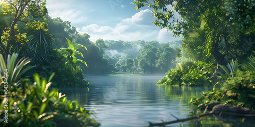 Picturesque River in the Heart of a Beautiful Forest 