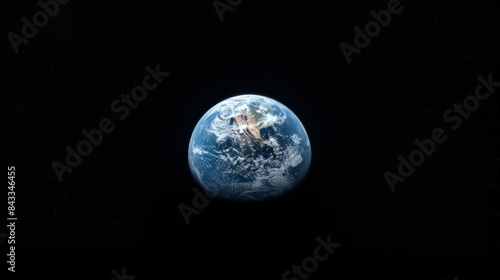 Earth from Space,A minimalist portrayal of our planet against the vastness of space