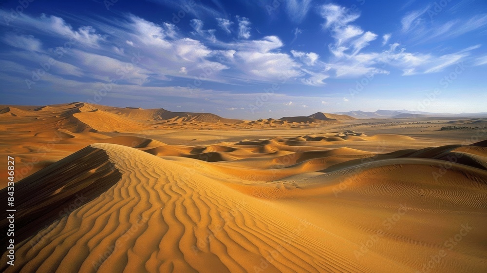 Naklejka premium The singing sand dunes are a natural wonder their melodic tones a reminder of the incredible power and beauty of nature.