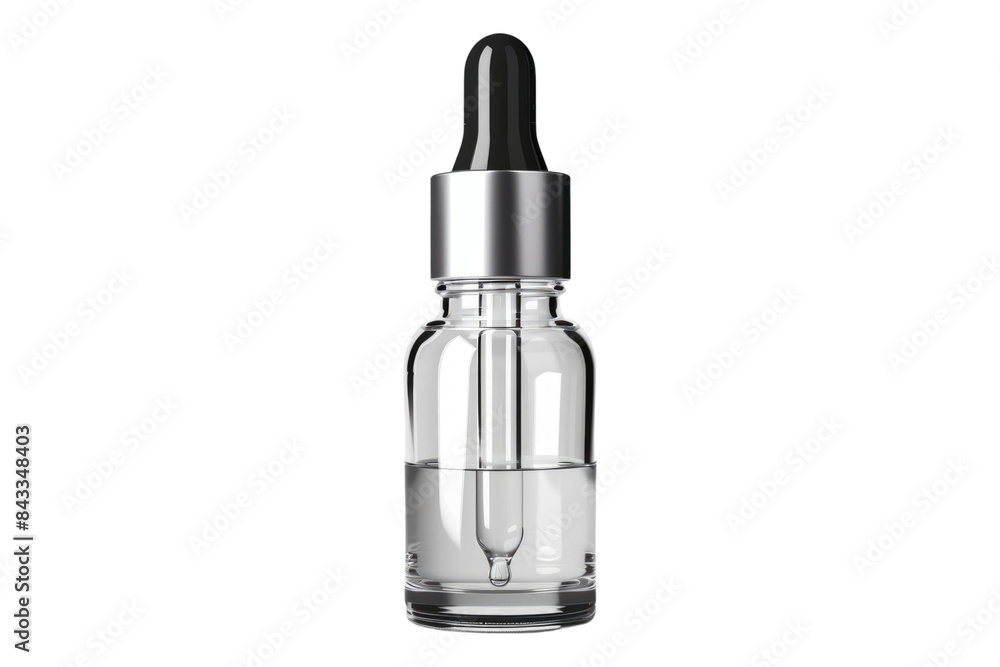 Naklejka premium Clear dropper bottle isolated on transparent background