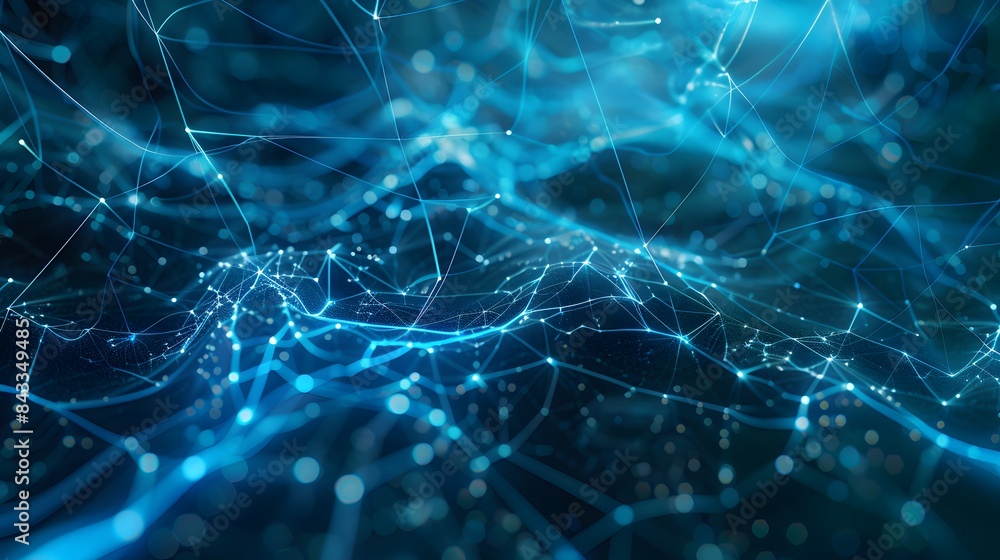 Abstract digital network connection blue background 3D rendering. Abstract digital network connection blue background 3D rendering.