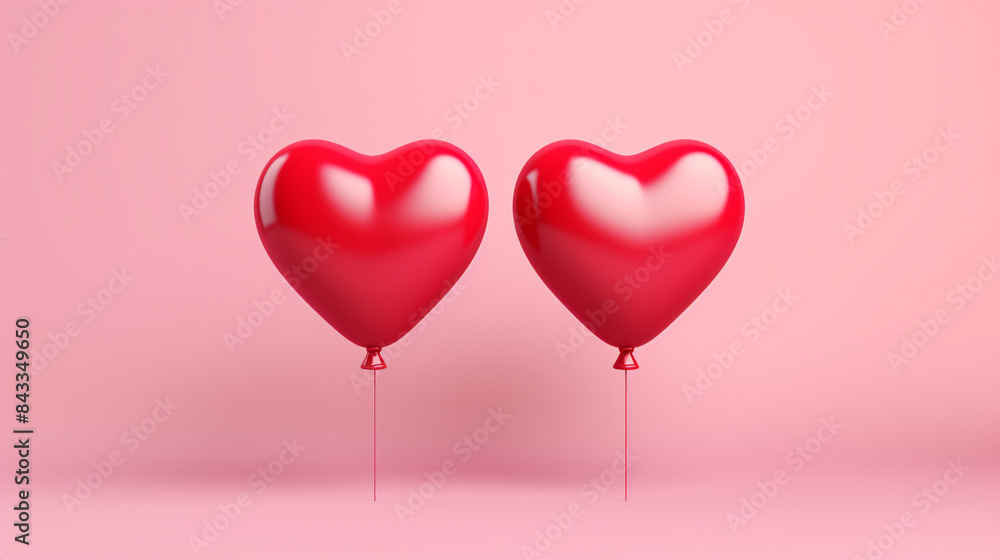 two red balloons in the shape of a heart two red balloons in the shape of a heart