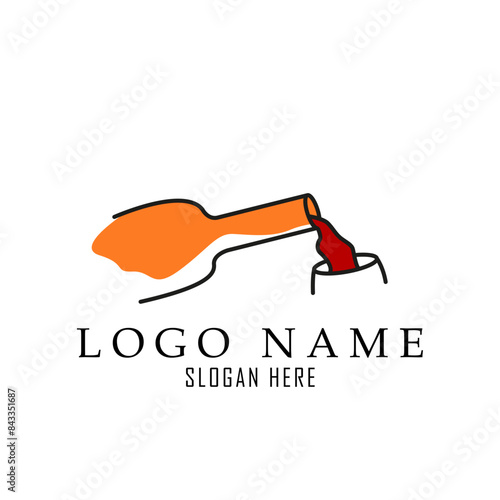 minimalist modern wine logo suitable for shop or bartender