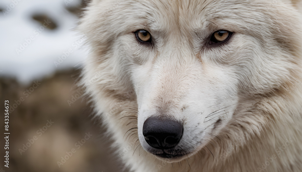 Fototapeta premium closeup of an arctic wolf