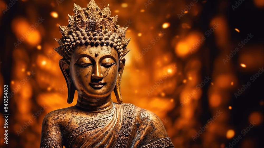 luminous portrait of Buddha looking pensive with no watermarks luminous portrait of Buddha looking pensive with no watermarks