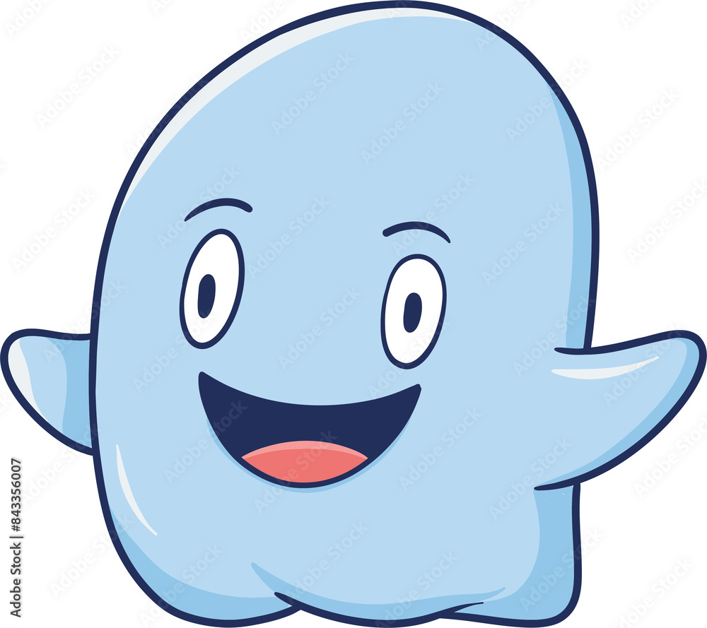 cute cartoon flying ghost with a big smile on its face cute cartoon flying ghost with a big smile on its face