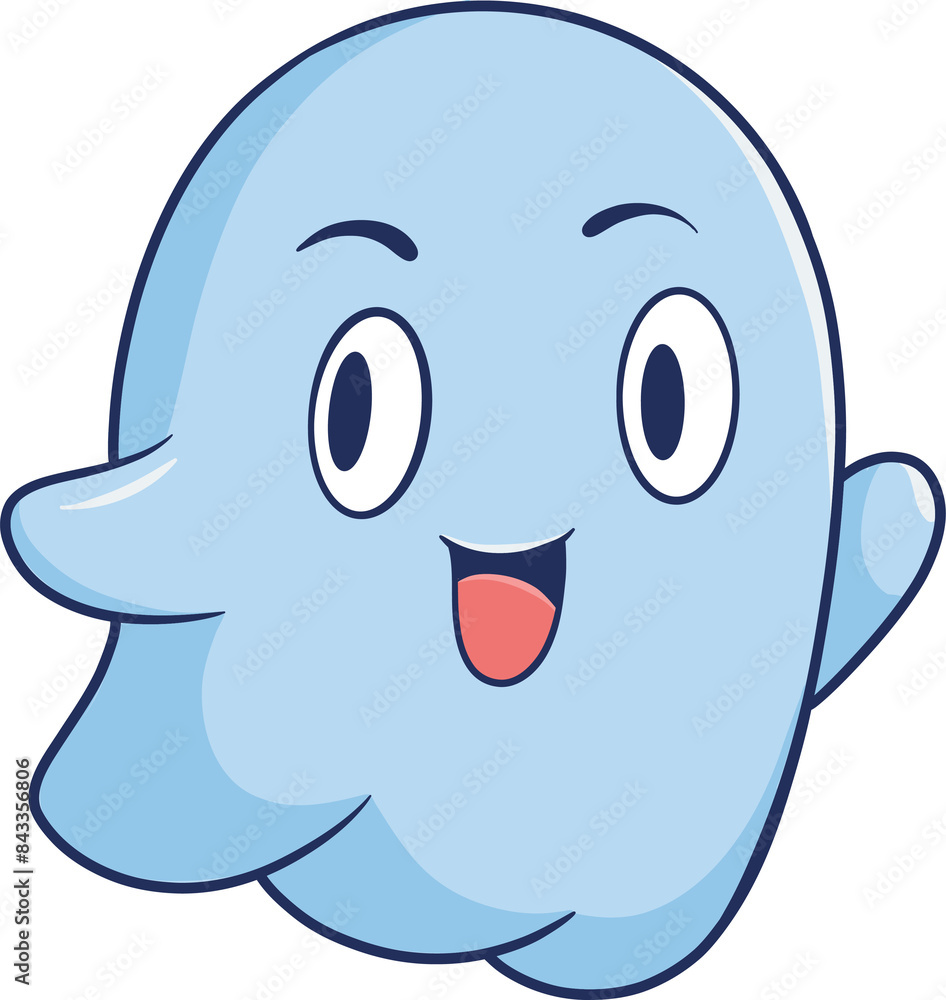 cute cartoon flying ghost with a big smile on its face cute cartoon flying ghost with a big smile on its face