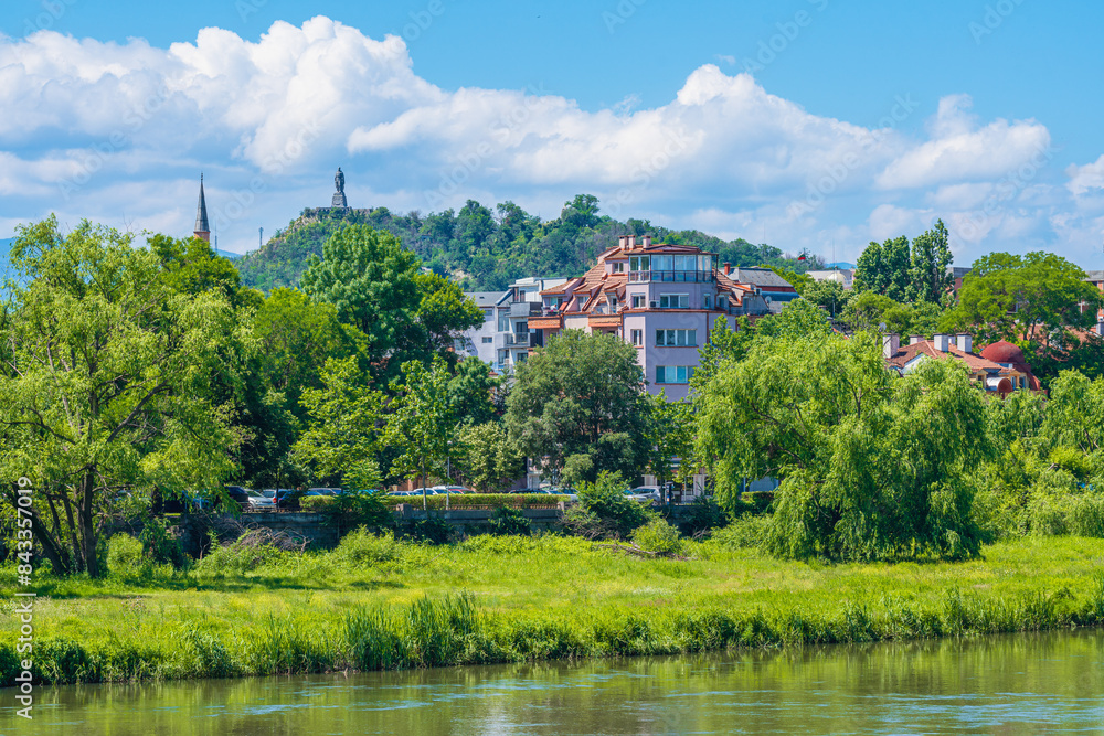 Obraz premium Scenic View of a City by a River, Plovdiv, Bulgaria