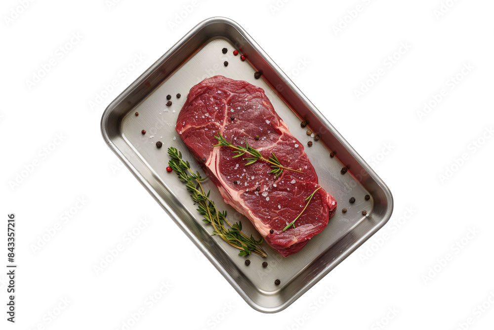 Top sirloin steak raw beef meat slice isolated on transparent background Top sirloin steak raw beef meat slice isolated on transparent background