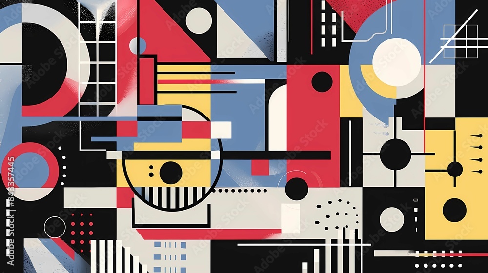 Abstract background of a brutalist geometric shapes and grids, brutal contemporary figure star oval spiral flower and other primitive elements, Generative AI illustrations. Abstract background of a brutalist geometric shapes and grids, brutal contemporary figure star oval spiral flower and other primitive elements, Generative AI illustrations.
