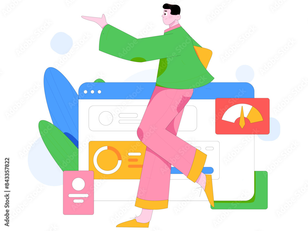 Flat vector illustration of business people operating work scene
Flat vector illustration of business people operating work scene