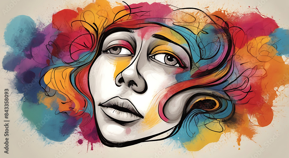 Abstract Art style image of Overthinking thoughts in a human psychological brain
Abstract Art style image of Overthinking thoughts in a human psychological brain