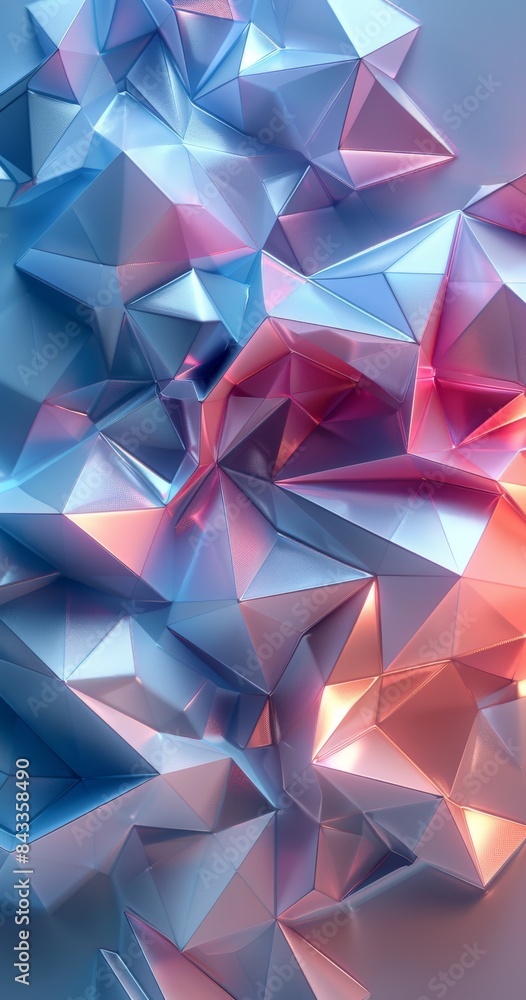 Colorful geometric abstract pattern with pastel blue and pink polygonal shapes Colorful geometric abstract pattern with pastel blue and pink polygonal shapes