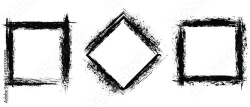Black grunge texture border frame.Grunge style frames. vector grunge black frame with white background for your text
