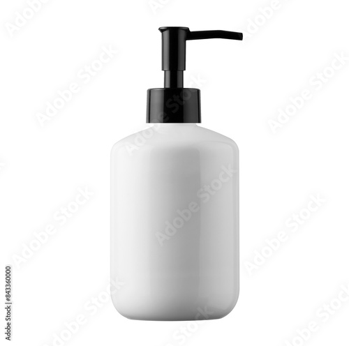 blank pump white plastic bottle Skincare makeup product generic packaging mockup product shot for design layout