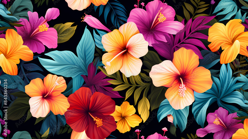Vibrant floral and foliage patterns Vibrant floral and foliage patterns