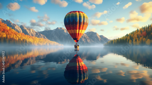 air balloon on the lake