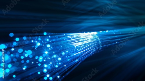 Abstract image of fiber optics cable transmitting data at high speed