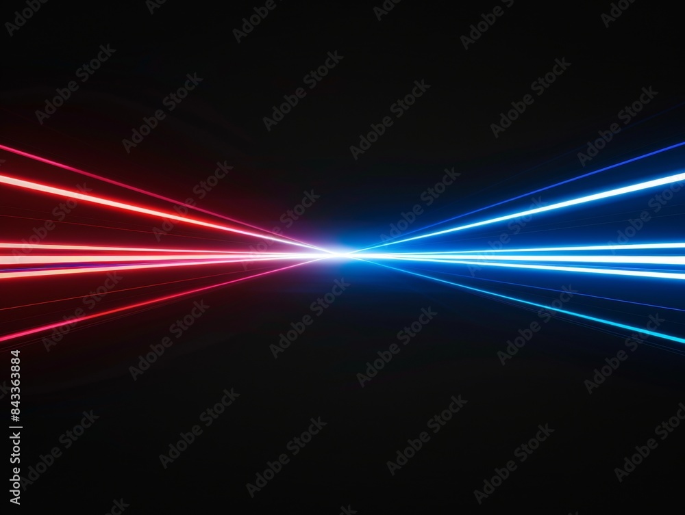 A beam of light shines on the black background. A beam of light shines on the black background.