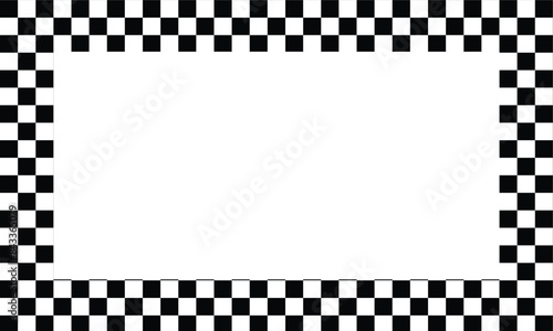 Checkers frame, border in line art style geometric seamless pattern. EPS.10.