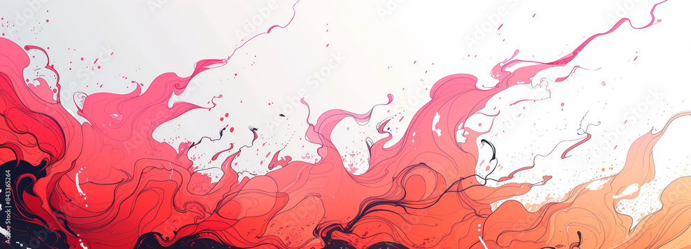 red paint splashes background, digital illustration depicts a vibrant, abstract swirl of pink and red paint. Sense of energy and movement. red paint splashes background, digital illustration depicts a vibrant, abstract swirl of pink and red paint. Sense of energy and movement.